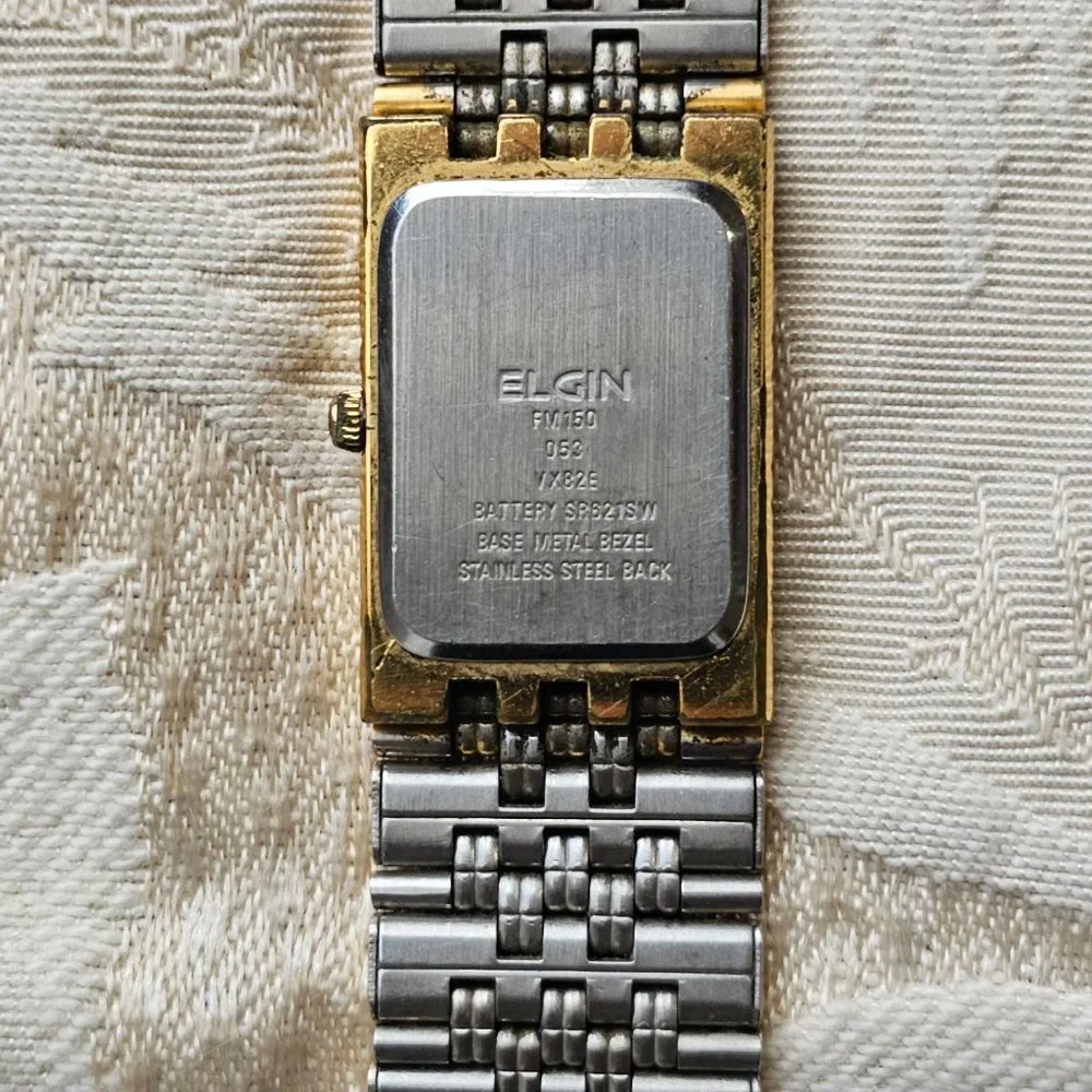 Elgin Black and Gold Tone Diamond Quartz Stainless Steel Watch - Picture 8 of 16